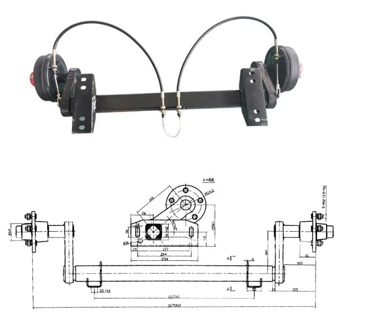 Luen Small Trailer Axle 2000kg Agricultural Square Trailer Torsion Axle for Sale