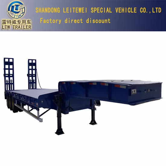 3 Eixos 4 Eixos 60ton 80ton 100ton Hidráulico com Suspensão Mecânica Lowboy Carregadeira Caminhões Semi Reboque
