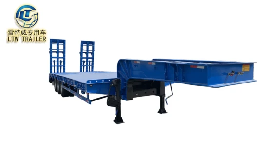 4 eixos 80tons para máquina pesada cargoslow bed/lowboy/low loader semi-reboque